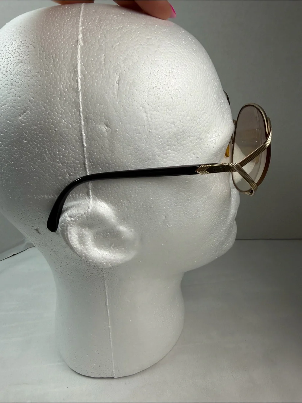 Dior Oversized Gold Metal Frame Sunglasses with Light Amber Nose Pads